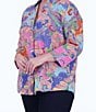 Color:Multi Paisley - Image 3 - Plus Size Mary Cotton Sateen Multi Paisley Print Point Collar 3/4 Sleeve Button-Front Shirt