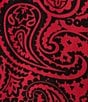 Foxcroft Plus Size Meghan Allover Velvet Paisley Print Point Collar Long Sleeve Button Front Shirt, Color:Red/Black - Image 4