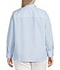 Foxcroft Plus Size Meghan Floral Stripe Point Collar Long Sleeve Button Front Shirt, Color:Multi - Image 2