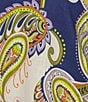 Color:Blue/White - Image 4 - Plus Size Meghan Retro Paisley Print Linen-Blend Point Collar Long Sleeve Button-Front Shirt
