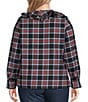 Foxcroft Plus Size Sandy Holiday Plaid Ruffle V-Neck Long Sleeve Top - Image 2