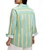 Foxcroft Plus Size Taylor Ombre Stripe Point Collar 3/4 Sleeve Button-Front Shirt - Image 2