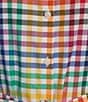 Color:Multi Plaid - Image 5 - Rocca Rainbow Gingham Point Collar 3/4 Sleeve Tie Waist Dress