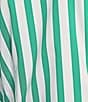 Foxcroft Salina Point Collar 3/4 Sleeve Stretch Stripe Tunic, Color:Kelly Green/White - Image 5