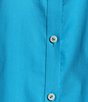 Foxcroft Scarlett Long Sleeve Scallop Hem Button Front Shirt, Color:Ibiza Turq - Image 4