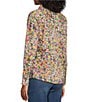 Color:Floral Multi - Image 5 - Y-Neck Point Collar Long Sleeve Button Front Shirt