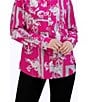 Color:Azalea - Image 3 - Zoey Printed Cotton Sateen Point Collar Long Sleeve Button Front Shirt