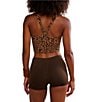 Free People FP Movement All Clear Animal Print Scoop Neckline Sleeveless Cami, Color:Toasted Almond - Image 2