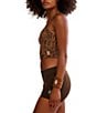 Free People FP Movement All Clear Animal Print Scoop Neckline Sleeveless Cami, Color:Toasted Almond - Image 3