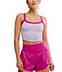 Free People FP Movement All Clear Color Block Scoop Neckline Razorback Sleeveless Cami, Color:Lavendar Glaze - Image 5