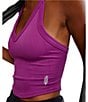 Free People FP Movement All Clear V-Neck Sleeveless Cropped Cami, Color:Deep Mulberry - Image 5