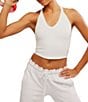Free People FP Movement All Clear V-Neck Sleeveless Cropped Cami, Color:White - Image 4
