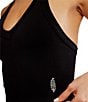 Free People FP Movement All Clear V-Neck Sleeveless Cropped Cami, Color:Black - Image 4