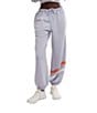 Free People FP Movement All Star Logo Mid-Rise Slouchy Cinched Hem Sweatpants, Color:Steel Sport - Image 1