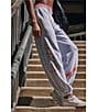 Free People FP Movement All Star Logo Mid-Rise Slouchy Cinched Hem Sweatpants, Color:Steel Sport - Image 6