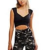 FP Movement Breathe Deeper V-Neck Cap Sleeve Cropped Cami Top - Image 1