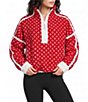 FP Movement Candy Apple Birdseye Printed Mountain High 1/2 Zip High Neck Long Sleeve Fleece Pullover - Image 1
