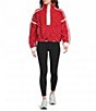 FP Movement Candy Apple Birdseye Printed Mountain High 1/2 Zip High Neck Long Sleeve Fleece Pullover - Image 3