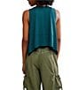Free People FP Movement Crew Neckline Curved Hem Tempo Tank, Color:Evergreen - Image 2