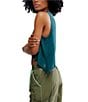 Free People FP Movement Crew Neckline Curved Hem Tempo Tank, Color:Evergreen - Image 3
