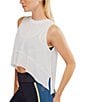 Free People FP Movement Crew Neckline Curved Hem Tempo Tank, Color:White - Image 3
