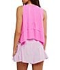 Free People FP Movement Crew Neckline Curved Hem Tempo Tank, Color:Fuchia Flirt - Image 2