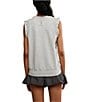 Free People FP Movement Flutter Crew Neck Flutter Ruffle Short Sleeve Tank, Color:Heather Grey - Image 2