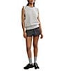 Free People FP Movement Flutter Crew Neck Flutter Ruffle Short Sleeve Tank, Color:Heather Grey - Image 4