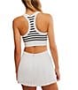 Free People FP Movement Go To Stripe Scoop Neck Raceback Sport Bra, Color:White Combo - Image 2