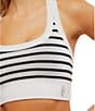 Free People FP Movement Go To Stripe Scoop Neck Raceback Sport Bra, Color:White Combo - Image 5