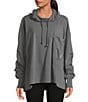 Free People FP Movement Hot Shot Hooded Layer Coddy Long Sleeve Pullover, Color:Gunmetal - Image 1
