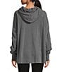 Free People FP Movement Hot Shot Hooded Layer Coddy Long Sleeve Pullover, Color:Gunmetal - Image 2