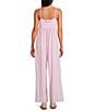 Free People FP Movement Hot Shot Strappy Square Neck Sleeveless Wide Leg Jumpsuit, Color:Powder Pink - Image 2