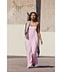 Free People FP Movement Hot Shot Strappy Square Neck Sleeveless Wide Leg Jumpsuit, Color:Powder Pink - Image 4