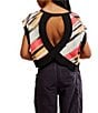 Free People FP Movement Multi Print Crew Neck Short Sleeve My Time Tee, Color:Palm Springs Combo - Image 2