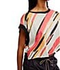 Free People FP Movement Multi Print Crew Neck Short Sleeve My Time Tee, Color:Palm Springs Combo - Image 5