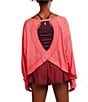Free People FP Movement My Time Long Sleeve Knit Tee, Color:Hibiscus - Image 2