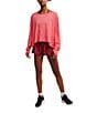 Free People FP Movement My Time Long Sleeve Knit Tee, Color:Hibiscus - Image 4