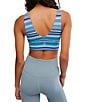 Free People FP Movement Never Better Plunging V Front and Back Cropped Cami, Color:Blueberry Wave Stripe - Image 2
