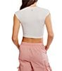 Free People FP Movement Never Better Scoop Neck Cap Sleeve Cropped Tee, Color:White - Image 2