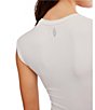 Free People FP Movement Never Better Scoop Neck Cap Sleeve Cropped Tee, Color:White - Image 5