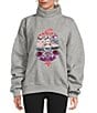 Free People FP Movement On Your Mark Mock Neck Long Sleeve Embroidered Logo Pullover, Color:Heather Grey Combo - Image 1