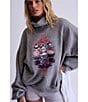 Free People FP Movement On Your Mark Mock Neck Long Sleeve Embroidered Logo Pullover, Color:Heather Grey Combo - Image 5