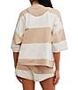 FP Movement Retro Rugby Stripe Pattern Quarter Zip Short Sleeve Short Set - Image 5