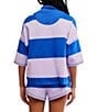 FP Movement Retro Rugby Stripe Pattern Quarter Zip Short Sleeve Short Set - Image 2