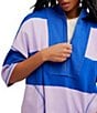 FP Movement Retro Rugby Stripe Pattern Quarter Zip Short Sleeve Short Set - Image 4