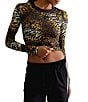 FP Movement Ruched Tempo Monarch Printed Scoop Neck Long Sleeve Top - Image 1