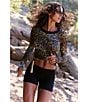 FP Movement Ruched Tempo Monarch Printed Scoop Neck Long Sleeve Top - Image 5
