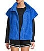 Free People FP Movement Scout It Out Funnelneck Sleeveless Fleece Vest, Color:Light Cobalt - Image 1
