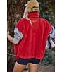 Free People FP Movement Scout It Out Funnelneck Sleeveless Fleece Vest, Color:Cranberry - Image 8